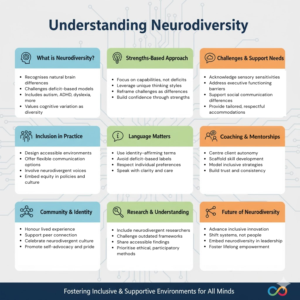 A conceptual image illustrating Neurodiversity and different brain types.